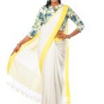 White Linen Saree with Light Yellow Border